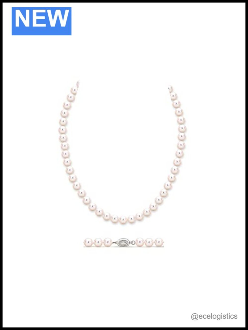 Freshwater Pearl Strand Necklace 925 Sterling Silver Clasp Hand-Knotted
